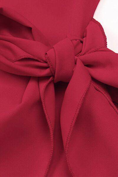 Perfee Tied Single Shoulder Short Sleeve Dress for Women