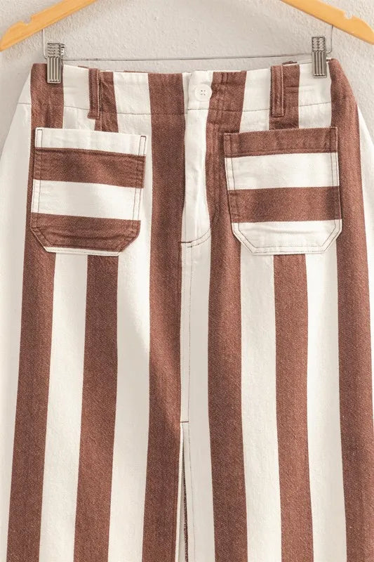 HYFVE Striped Pocket Detail Maxi Skirt