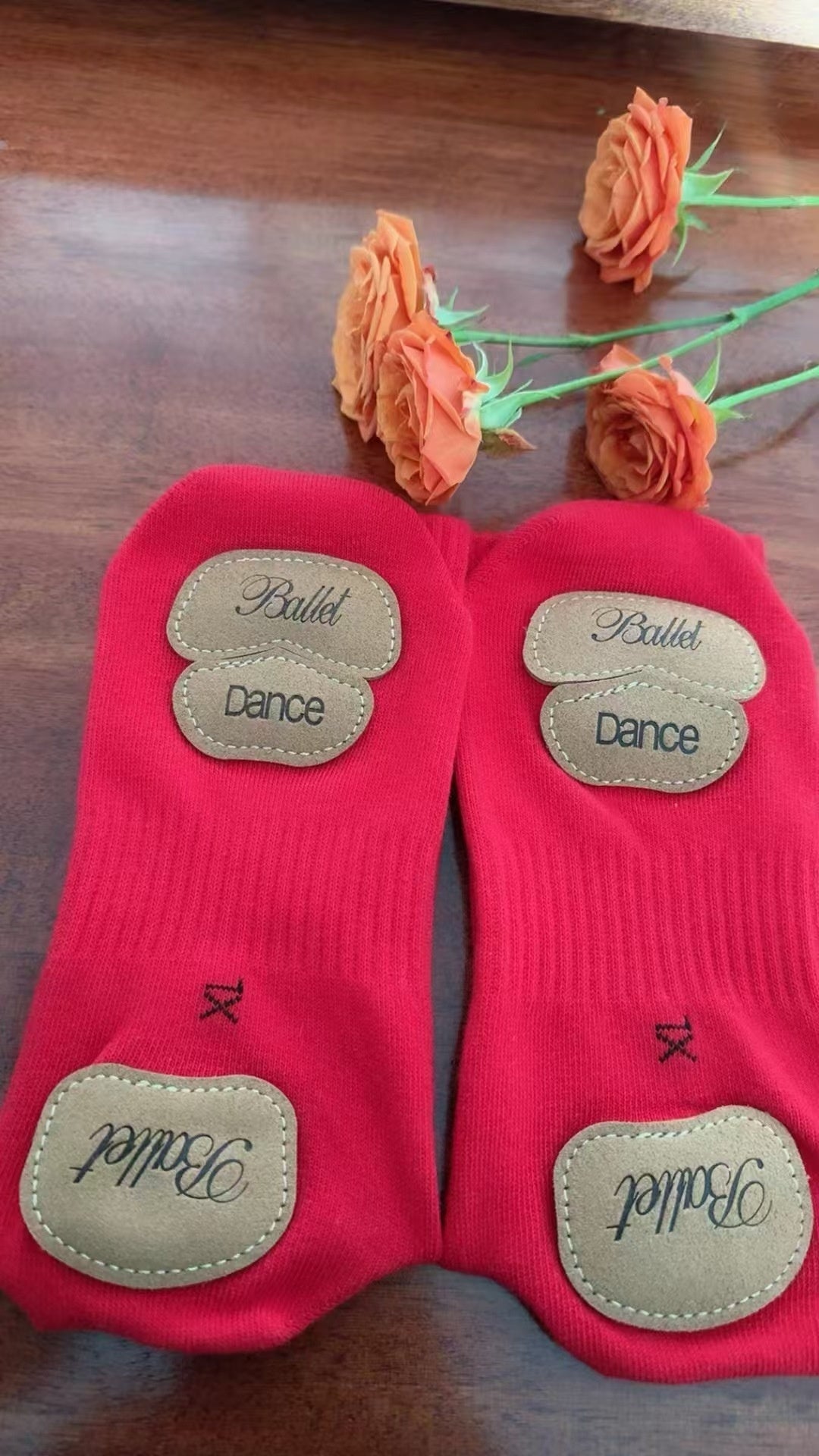 Womens Spring Autumn Dance Socks With Leather Soles Non-slip For Modern Dance Practice