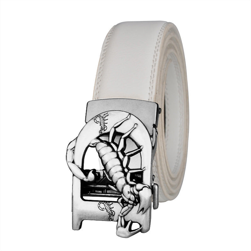 Men's Automatic Leather Bronze Belt