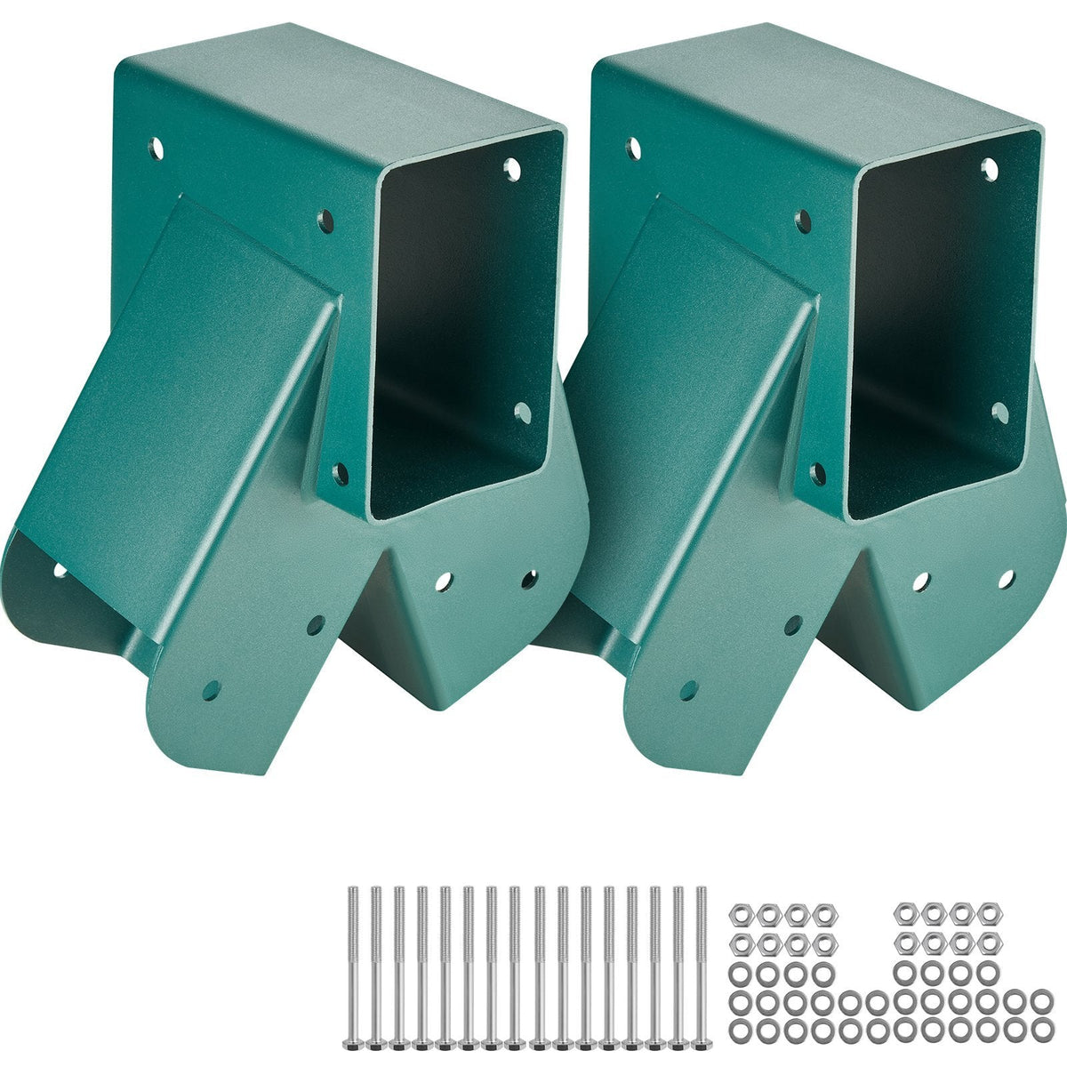 A-Frame Middle Swing Set Brackets, Heavy Duty Carbon Steel Swing with Mounting Hardware, DIY Swing Bracket Swing Kit for 4x4 (actual 3.7" x 3.7") Legs & 4x6 (3.7" x 5.7")Beam, Green (2 Pcs)