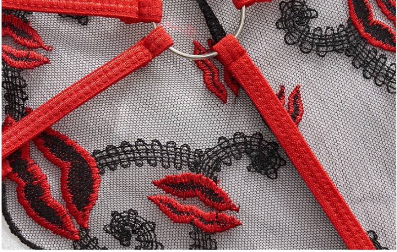 Fashion Underwear Mesh See-through Stitching Jumpsuit