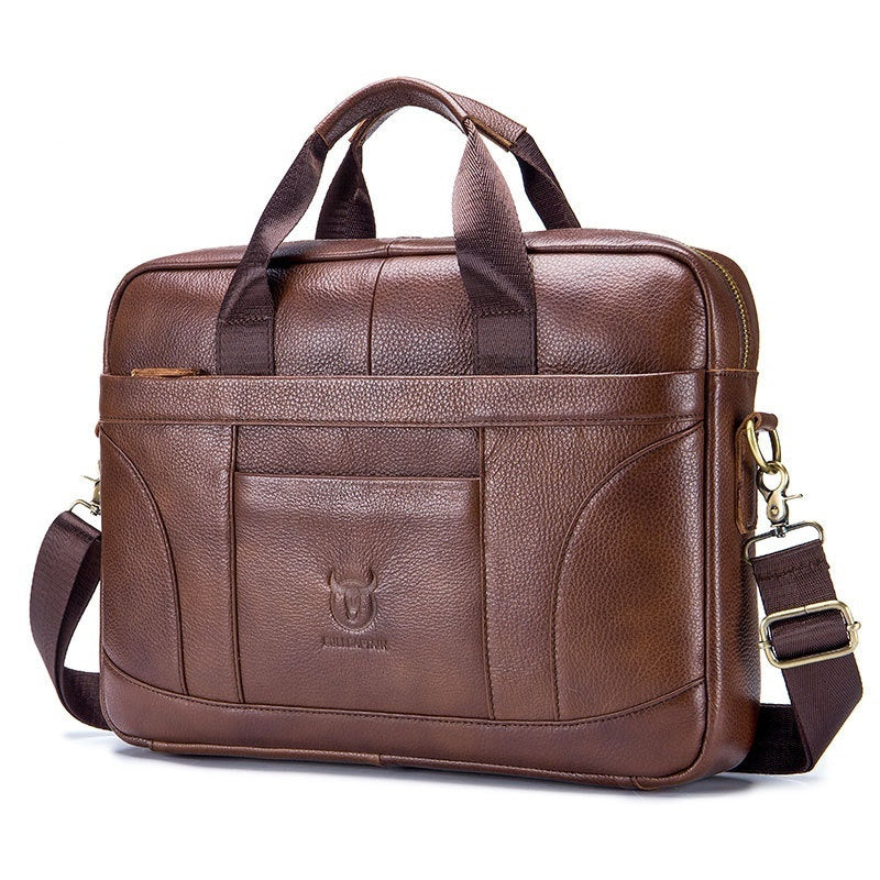 Full-grain Leather Large-capacity Men's Briefcase