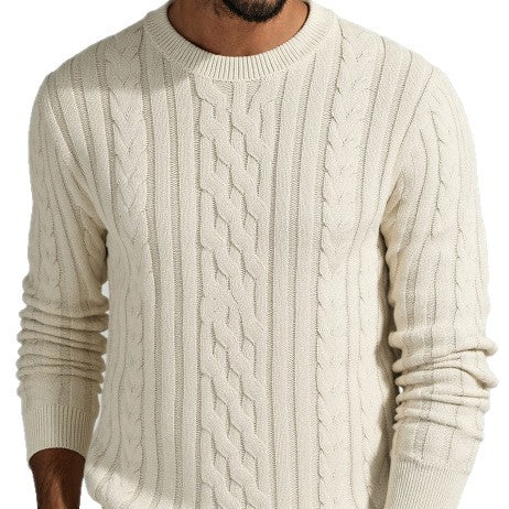 Mens Round Neck Long-sleeve Casual All Matching Sweater