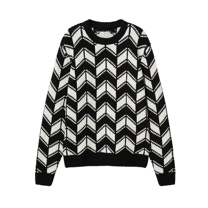 Turtleneck Fashion Stripe Mens Sweater