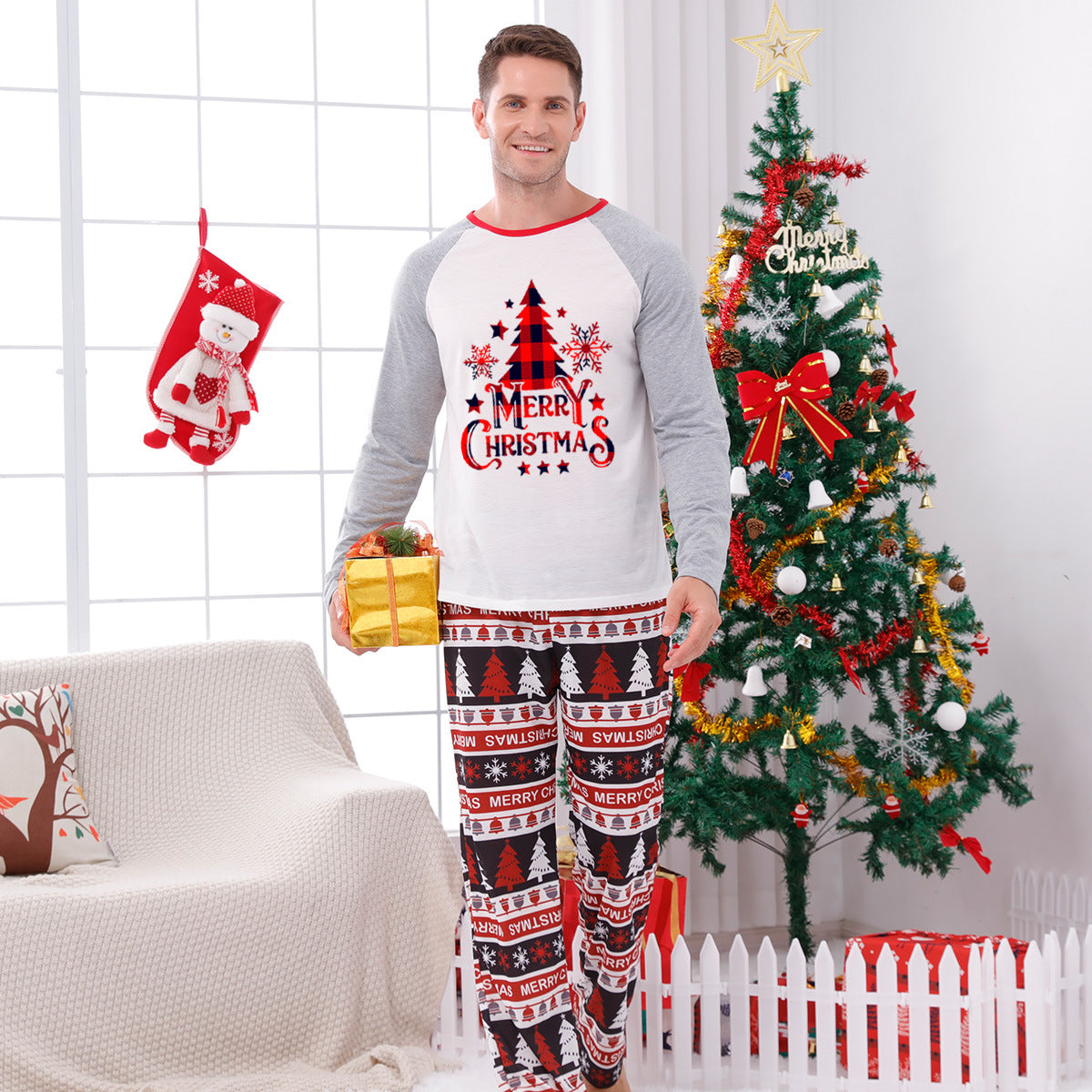 Plaid Panel Print Of Parent Child Suit