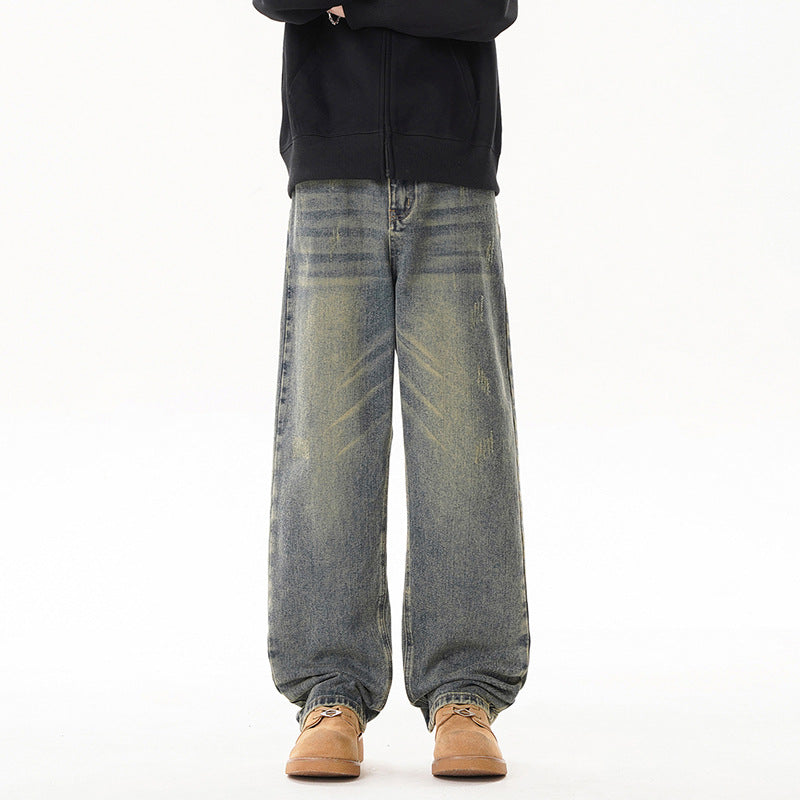 American-style Distressed Jeans For Men Versatile And Casual