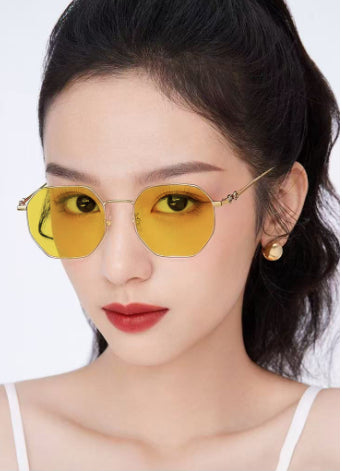 Blue Light Blocking Glare Resistant Night Vision Glasses Frame Trendy Plain Face Design