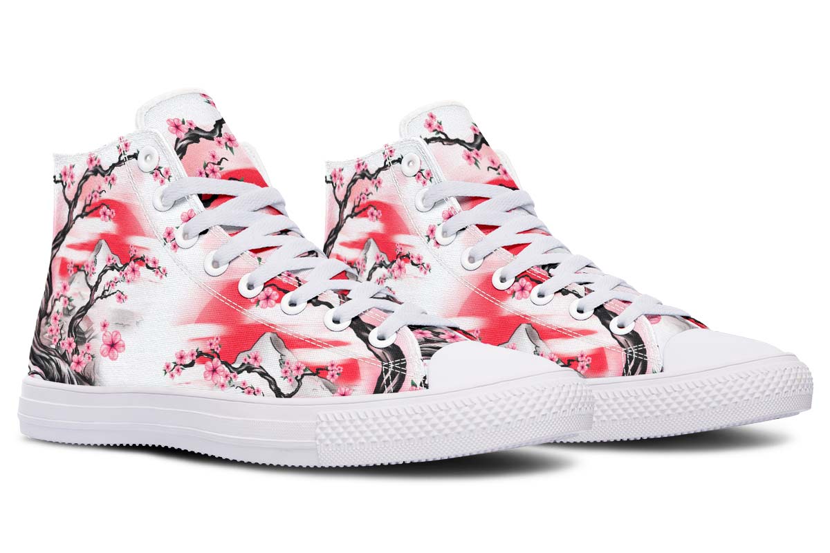Printed Couple High Top Canvas Shoes