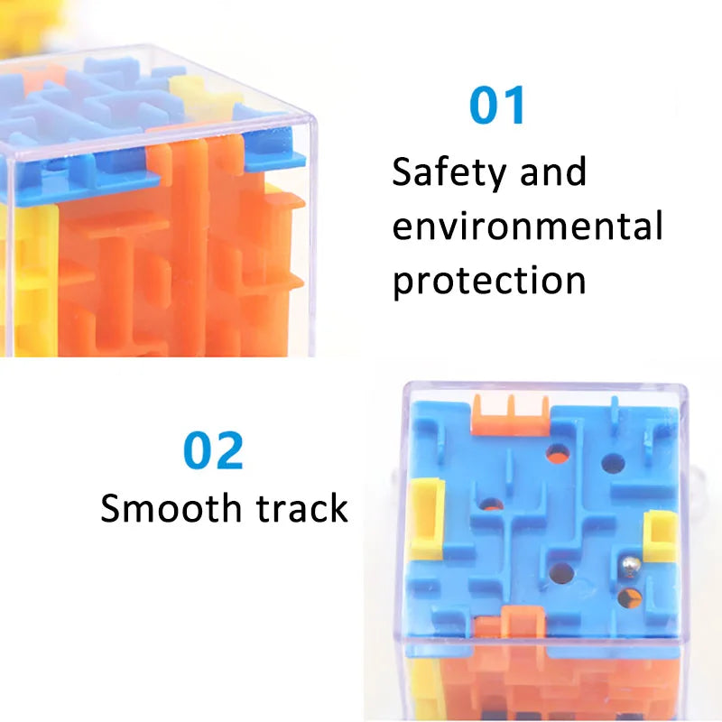 mini 3D Maze Magic Cube Six-sided Transparent Puzzle Speed Cube Rolling Ball Cubes Maze Toys For Children Stress Reliever Toys