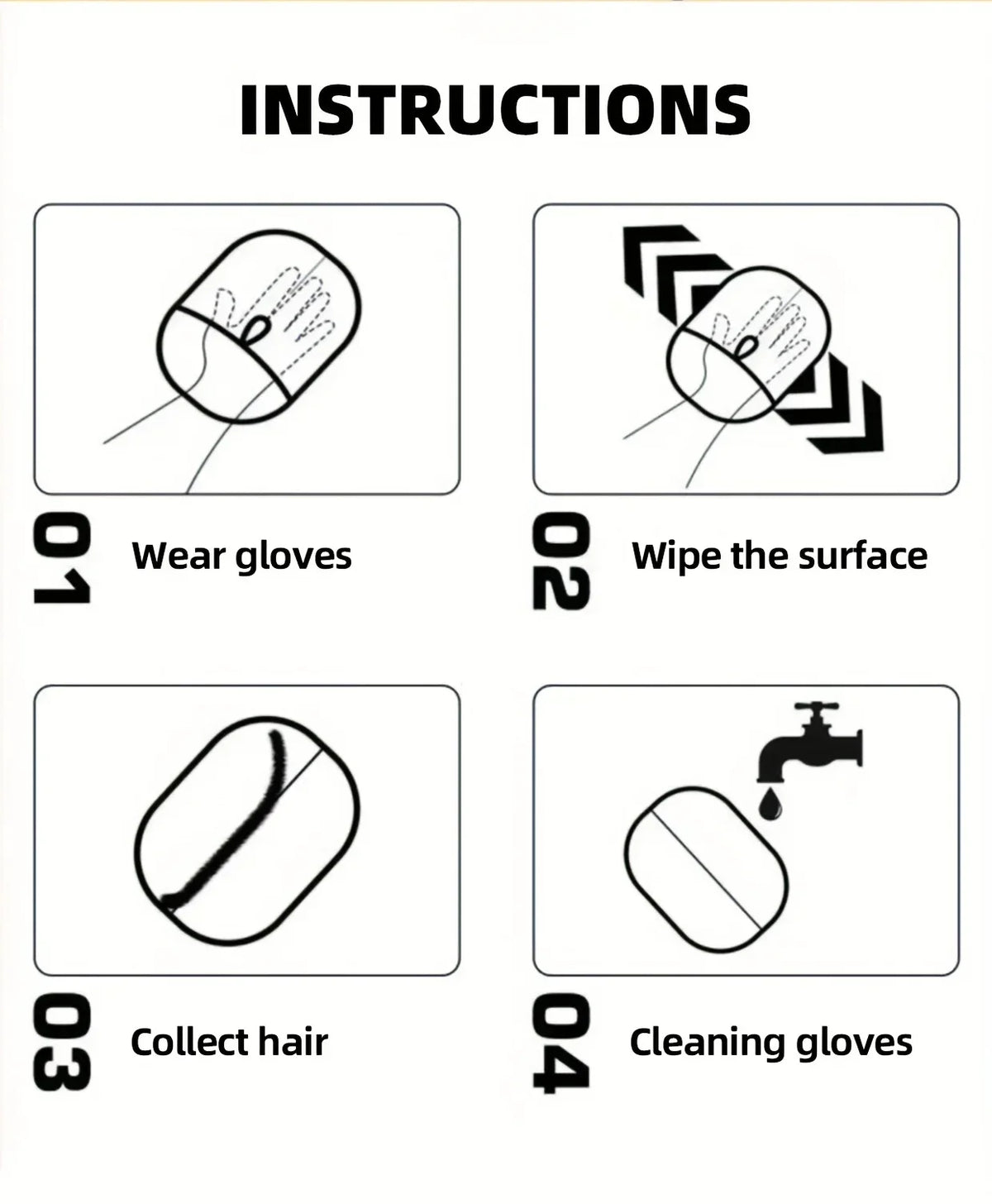 2-Piece Pet Hair Removal Gloves – Double-Sided Cat Brushes, Anti-Shedding Grooming Gloves, Hair Control Care Tools