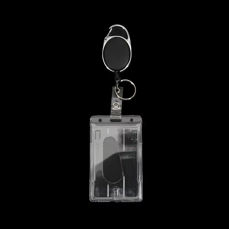 Retractable ID Card Holder Transparent Badge Holder Case