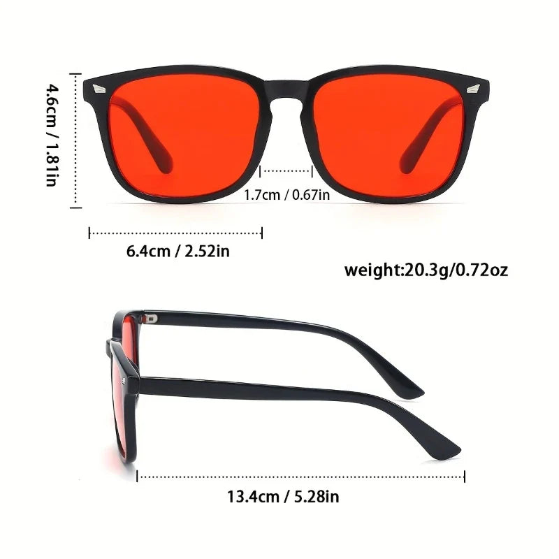 Classic Red Lens Blue Light Blocking Glasses Square Men Better Sleep Anti Filter Men Orange Women Eyeglasses