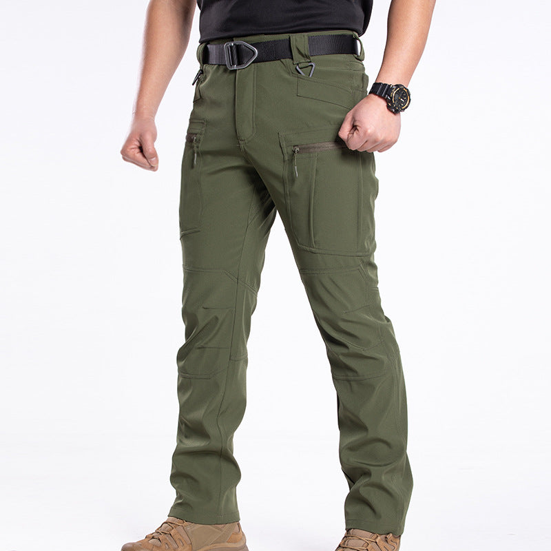 Spring And Autumn Outdoor Tactical Pants, Lightweight Breathable Military Camouflage Work Pants With Multiple Pockets, Slim Fit Elastic Waterproof Training Pants.e Product Does Not Come With A Belt.
