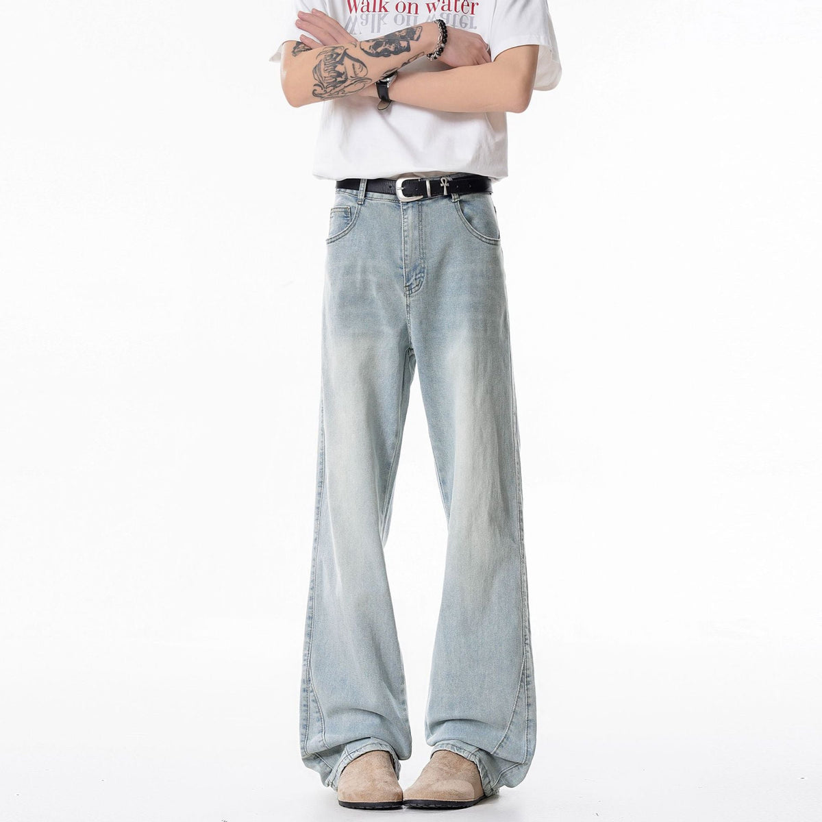 Mens Casual Versatile Straight-leg Jeans