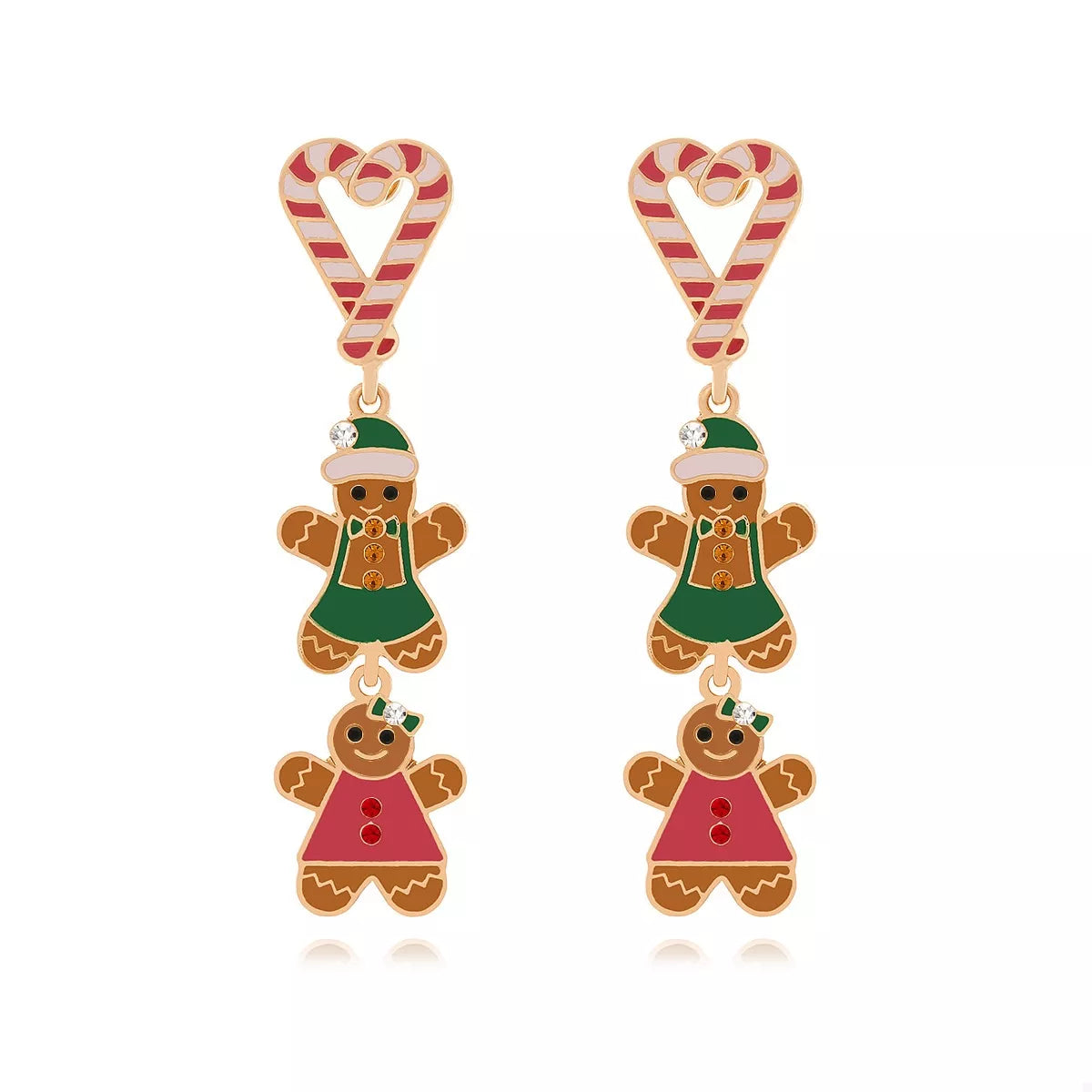 Christmas Gingerbread Man Dangle Earrings