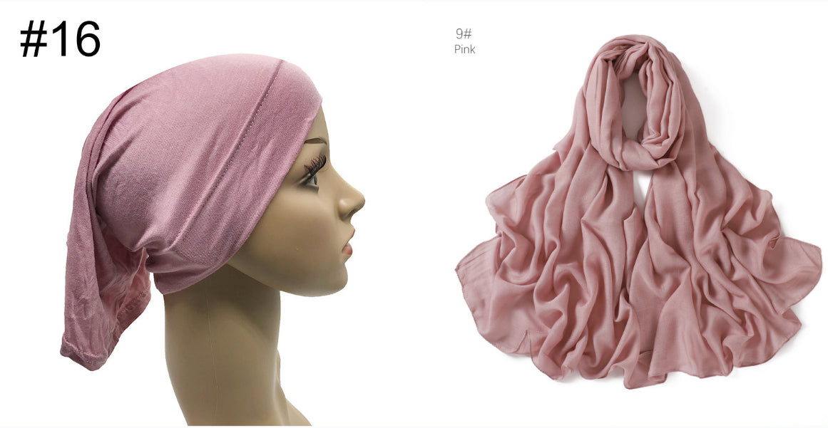 Modal Solid-color Thin-edged Breathable Headscarf
