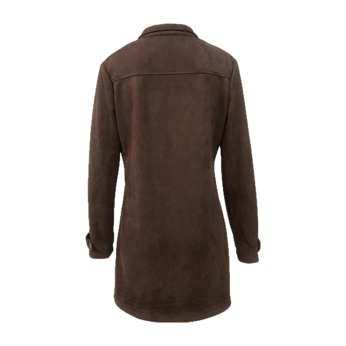 Women's Retro Lapels Brown Suede Casual Jacket