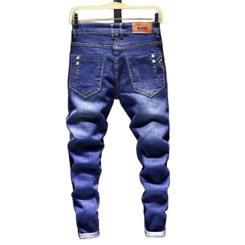 Casual Comfortable Elastic Simple And Versatile Jeans