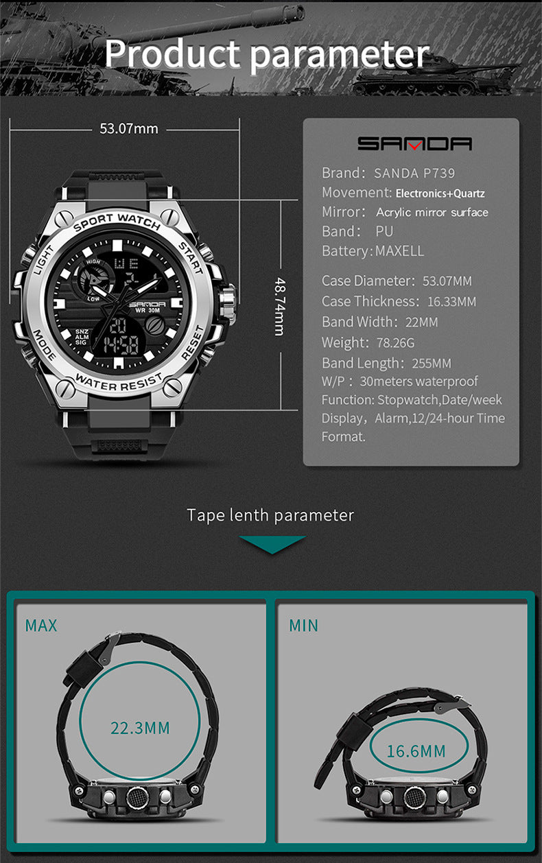 Trendy Waterproof Digital Electronic Watch