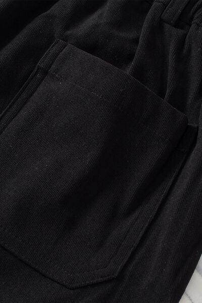 Half Elastic Waist Straight Pants for Comfortable Fit
