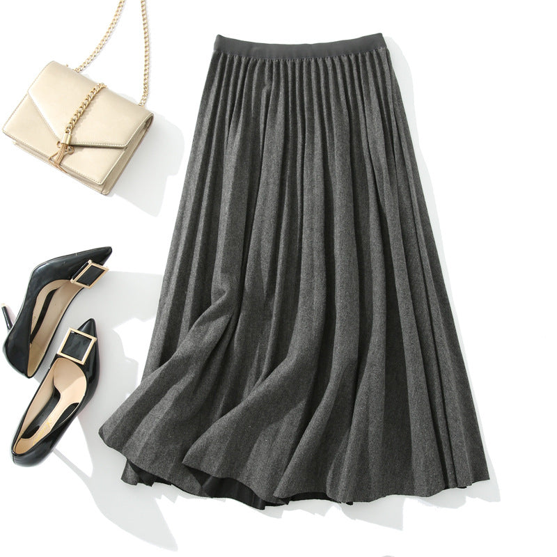 Versatile Knitted Pleated High-Waisted Skirt