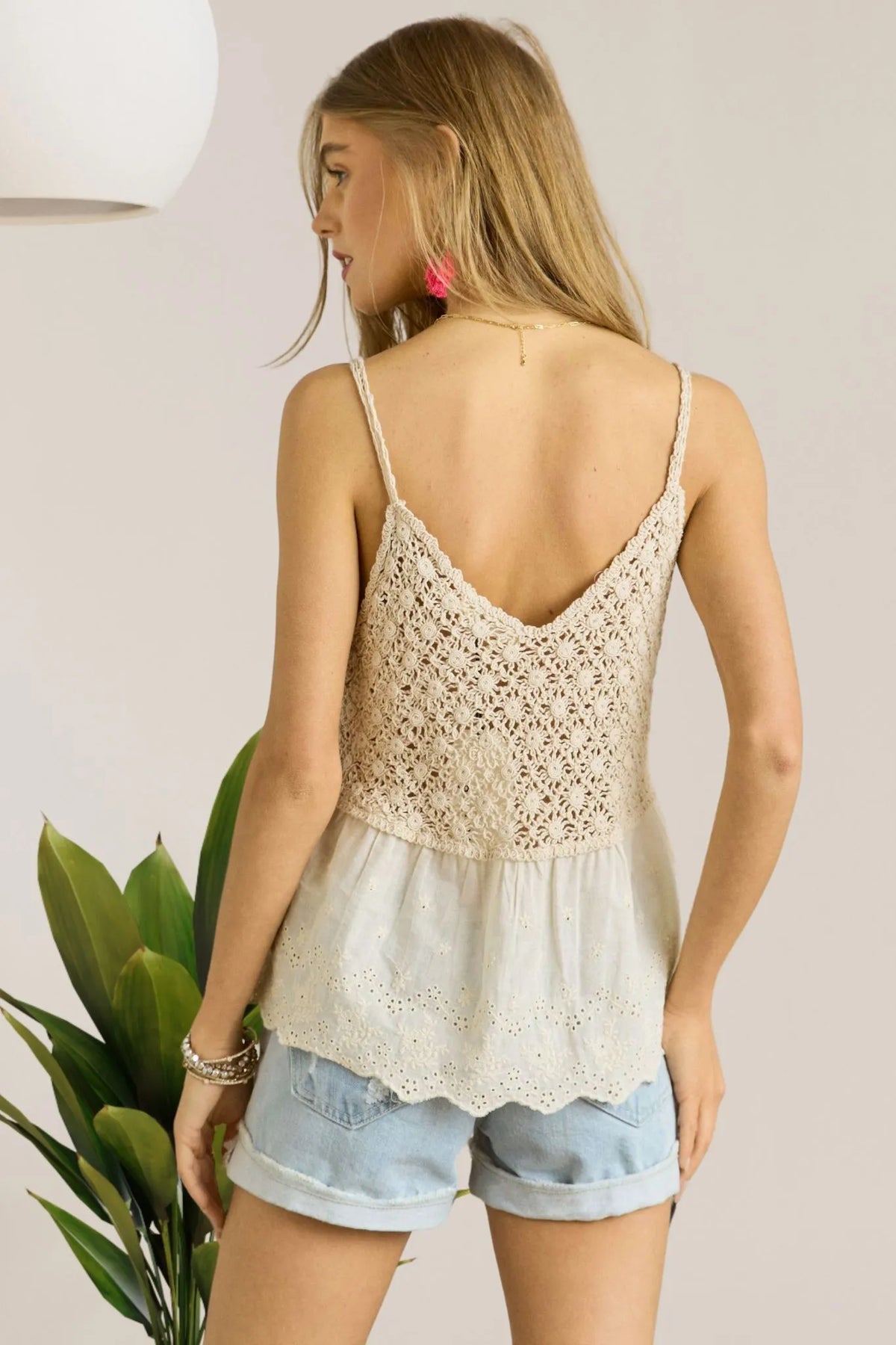 ADORA Crochet V Neck Tank Top