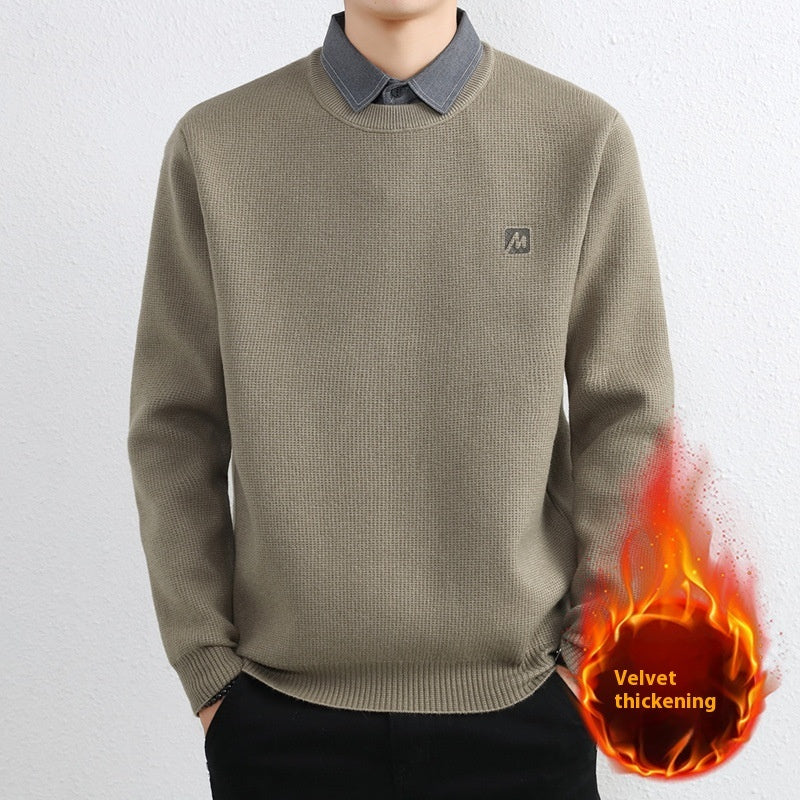 Simple Fake Two Pieces Sweaters Men