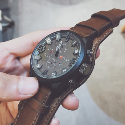 Mens Trendy Korean-style Sport Watch With A Bold Large Dial For Students