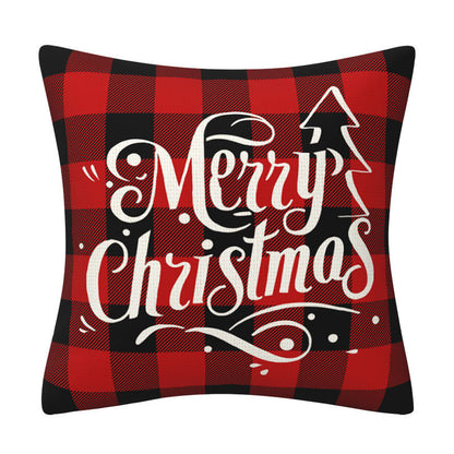 Black and red checkered car letter pillow cover, Amazon home sofa cushion cover, holiday pillow