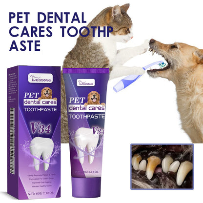 Pet V34 Toothpaste, Pet Clean Bad Breath Tartar Care Gum Care Toothpaste