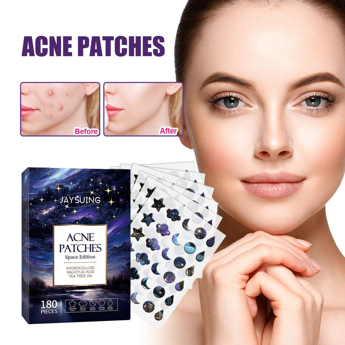 Acne Patch, Fade Closed Mouth Acne, Clear Acne, Waterproof Breathable Repair Acne Muscle Pattern Acne Patch