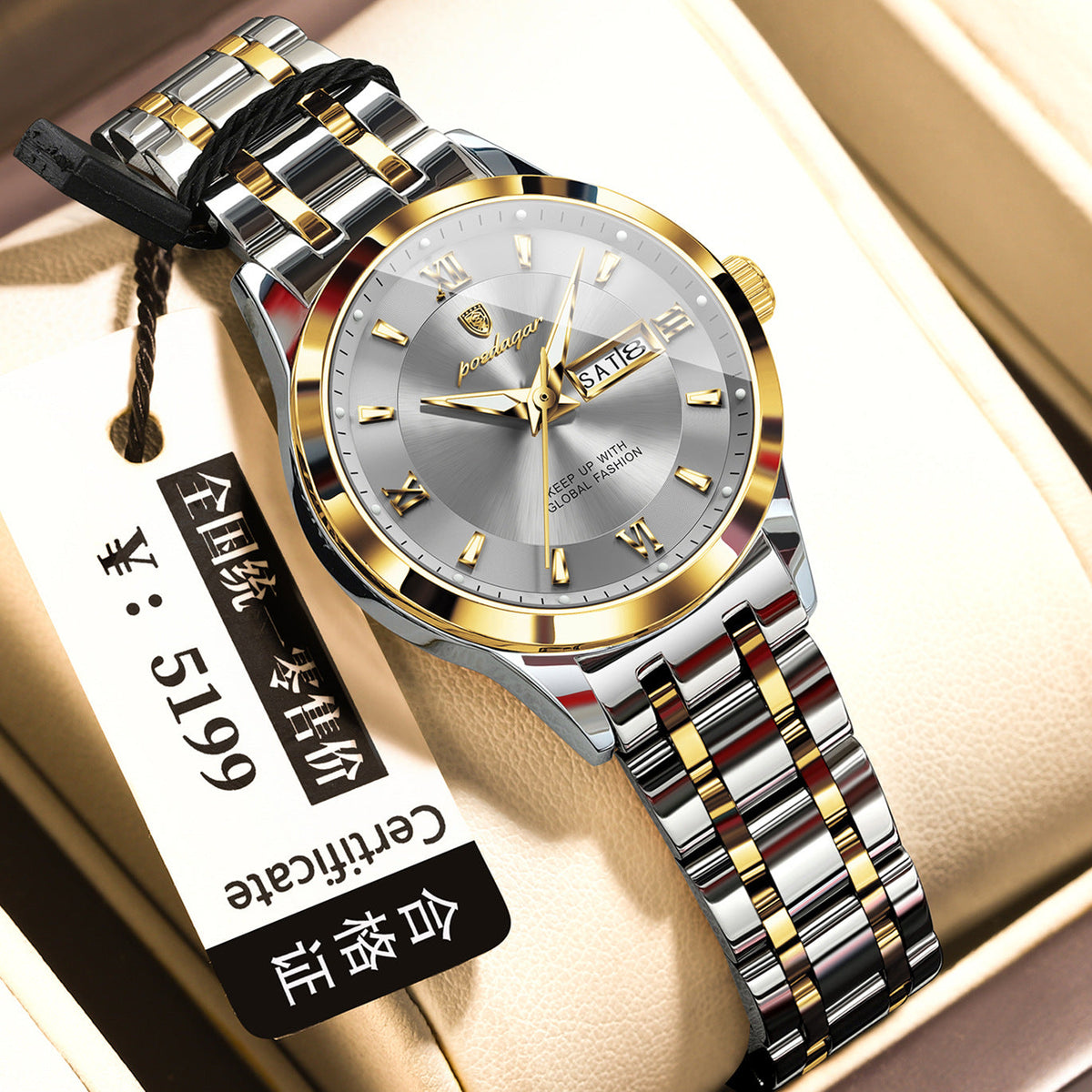 Waterproof Womens Watch Luminous Business Quartz
