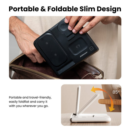 PowerGlow -  PowerGlow 4-In-1 Foldable Wireless Charging Station with LED Night Light