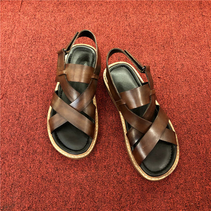 Summer Genuine Leather Casual Sandals Men