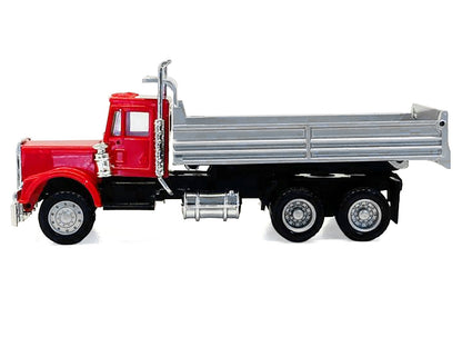 Peterbilt Dump Truck with Red Cab 1/87 (HO) Plastic Model by Promotex