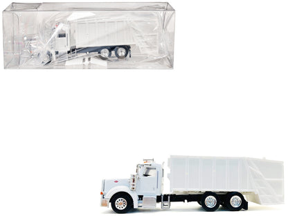 Peterbilt 367 Garbage Truck White 1/87 (HO) Plastic Model Car by Promotex