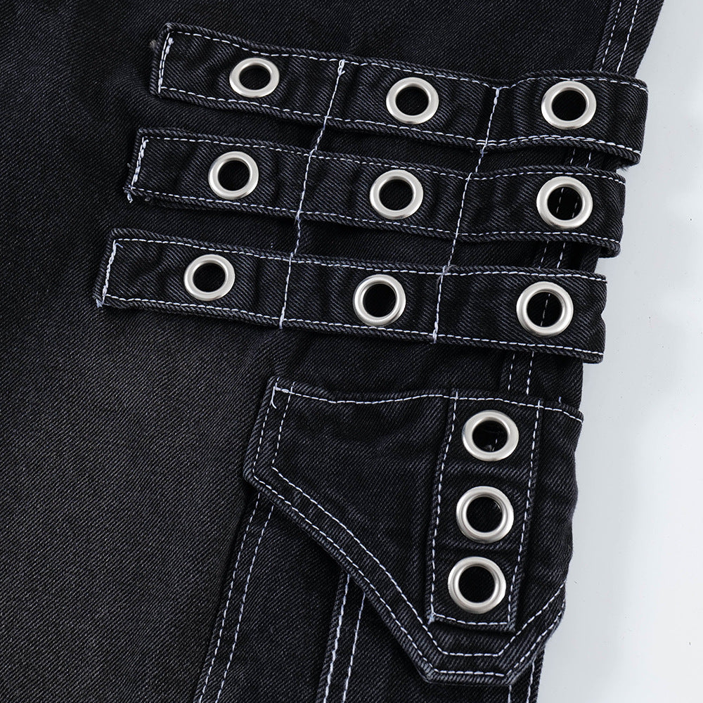 Fashion Punk Rock Cargo Jeans Men