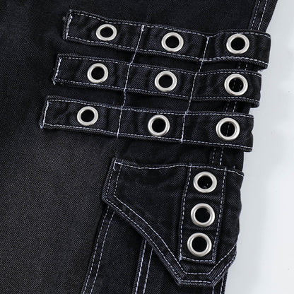 Fashion Punk Rock Cargo Jeans Men