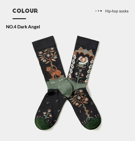 French Creative Socks Illustration Art Socks For Men And Women Couples