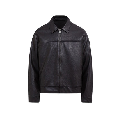 Autumn Short Lapel Leather Jacket Casual Coat