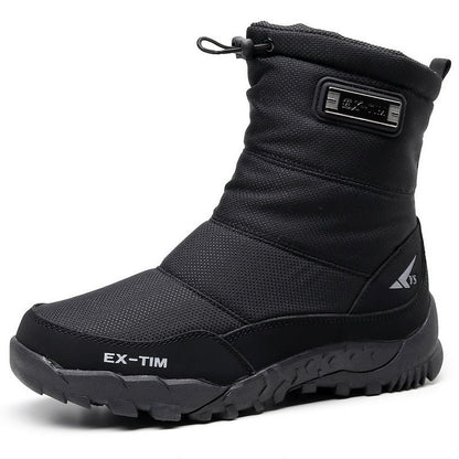 Men's High-top Snow Boots Thickened Warm And Lined With Fleece