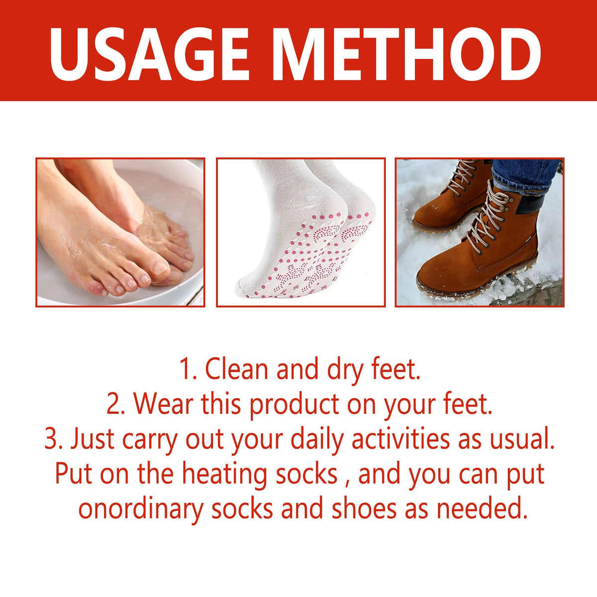 Self-Heating Socks, Winter Outdoor Sports Windproof Cold Warm Foot Care Massage Socks