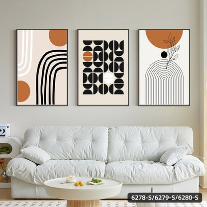 Modern Minimalist Living Room Morandi Abstract Sofa Background Wall Three-piece Painting