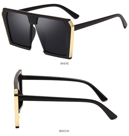 Fashion Metal Large Frame Women's Sunglasses UV Protection