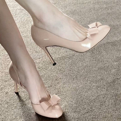 Fairy Style High Heels For Women, Bow Side Cutout Stiletto Pumps Same Style As Cong Yuan