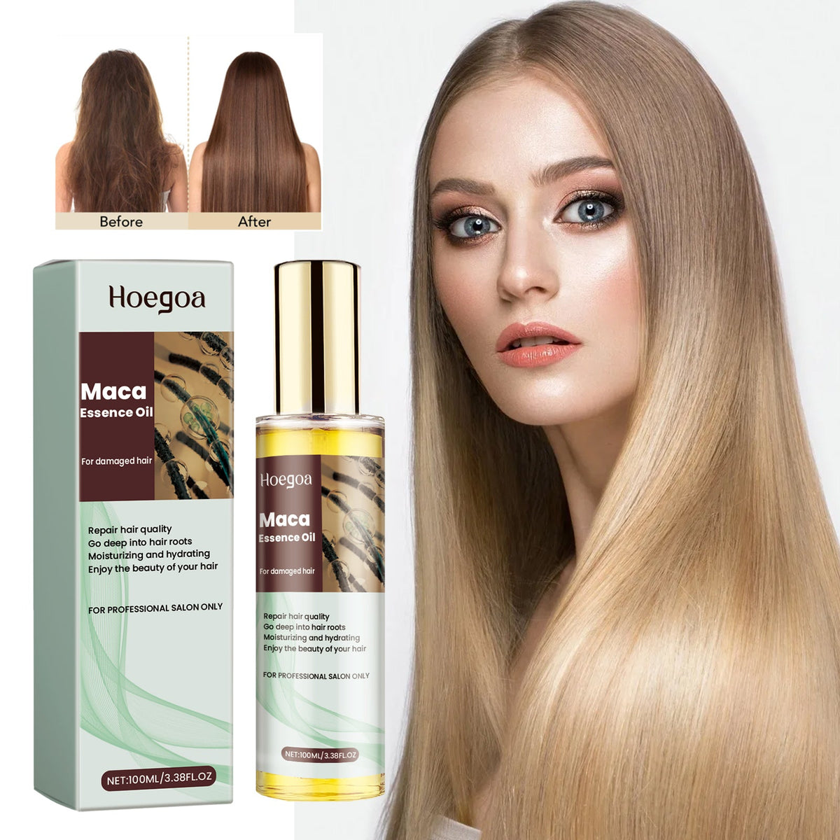 Maca Essence Oil, Moisturize Dry Hair Tail Dry Fragrance Strong And Smooth Hair Care