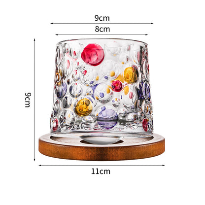 Hand drawn rotating glass cups multiple multi-purpose whiskey glasses rotating glass cups