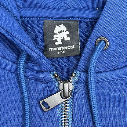 MONSTERCAT Records Full Zip Hooded Jacket W/ Printed Back Men's Sz S Blue