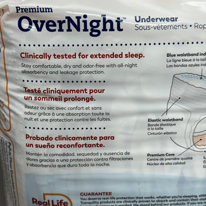 TRANQUILITY (2 PACK 36 Count) Disposable Overnight Underwear Size Medium 2115